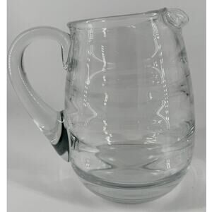 Pitcher Glass Bee Hive Ribbed Heavy Clear 7.5” T No-Spill Ice Glassware Party